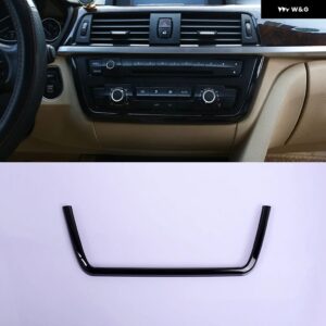 BMW カーセンターコンソールマルチメディアフレームトリム ABS クローム 3 4シリーズ 3シリーズ GT F30 F36 316 318 320 2013-2019 カーアクセサリー - black