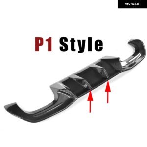 BMW F87 M2 カーボンリアバンパー ディフューザーリップスポイラー F87 M2 クーペ 2ドア 2016-19 3 スタイル - 2 Fins Carbon