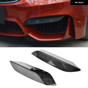BMW カーボンフロントバンパー スプリッター F80 M3 F82 F83 M4 セダンクーペ 4D 2D 2014-2019 フロントスプリッター フォグランプ トリムカバー - Up Splitters