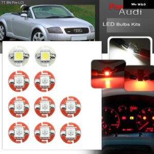 アウディ TT 8N フェイスリフト前 36192 アップグレード LED インストルメント ダッシュ パネル スピード タコメーター クラスター T5 B8.4D 電球 - WHITE