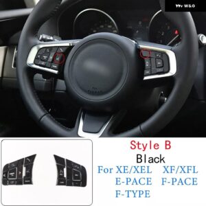 ジャガー XE XF F-PACE E-PACE F-TYPE 合金 ステアリング ホイールボタン スパンコール装飾 ステッカー カーアクセサリー - Style B Black