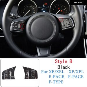 ジャガー XE XF F-PACE E-PACE F-TYPE 合金 ステアリング ホイールボタン スパンコール装飾 ステッカー カーアクセサリー - Style C Black
