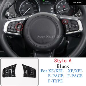 ジャガー XE XF F-PACE E-PACE F-TYPE 合金 ステアリング ホイールボタン スパンコール装飾 ステッカー カーアクセサリー - Style A Black