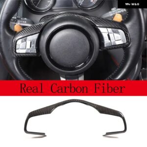 ジャガー ABS カーボン/マット F-TYPE 2013-2023 ステアリング ホイール フレームカバー トリム ステッカー カーアクセサリー - Real carbon fiber
