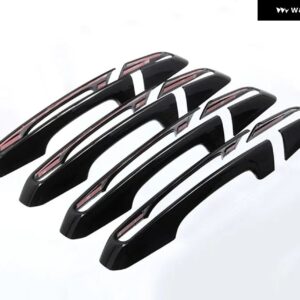 ジャガー 車 ABS クロームカーボンスタイル外装ドアハンドルカバー トリムアクセサリー XE XFL F ペース X761 2017 2018 - black