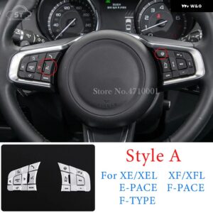 ジャガー 合金 ステアリング ホイールボタン ステッカー トリムカバー XE XEL XF XFL F-PACE E-PACE F-TYPE アク - Style A