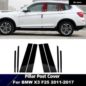 BMW ブラックドア窓コラム BC ピラーポストトリム ステッカー カバー X5 E83 2004-2010 F25 2011-2017 G01 2018-2023 - 2011-2017