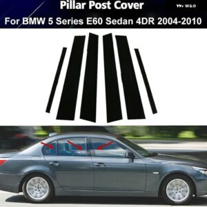 BMW ウィンドウドアトリムカバー ステッカー ピラーポスト 5シリーズ G30 G31 2017-2023 F10 F11 F07 2010-2016 E60 4ドア セダン-2003-2010 - 2003-2010