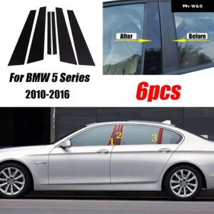 BMW ウィンドウドアトリムカバー ステッカー ピラーポスト 5シリーズ G30 G31 2017-2023 F10 F11 F07 2010-2016 E60 4ドア セダン-2003-2010 - 2010-2016