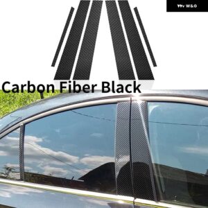 BMW カーボンブラックピラーポスト窓ドアトリム ステッカー カバー キット オートスタイリング 3シリーズ F30 セダン 2012-2016 2017 2018 - Carbon Fiber Black