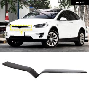 テスラ カーボン フロントグリル トリムカバー モデル X S 2016-2019 フロントバンパー グリルトリムカバー 装飾 - For Model X