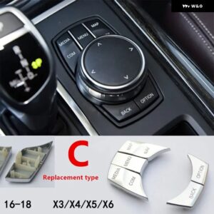 BMW マルチメディアボタン 装飾 カバー フレーム トリム F25 F26 F06 F07 G38 F15 F16 F10 F30 6/7シリーズ F20 F34 F36 F21 F48 - 1 set5