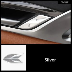 BMW カー スタイリング コンソール ギアシフト マルチメディアボタン カバー 装飾 ステッカー 5シリーズ G30 G38 2018-2021 インテリア アクセサリー - door lock silver