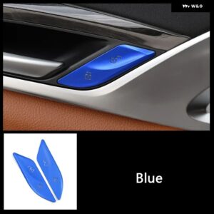 BMW カー スタイリング コンソール ギアシフト マルチメディアボタン カバー 装飾 ステッカー 5シリーズ G30 G38 2018-2021 インテリア アクセサリー - door lock blue