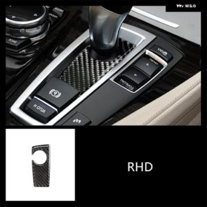 BMW カーボンセンターコンソール ギアシフト パネル 装飾 カバー トリム F10 F18 F07 F25 F26 RHD カー スタイリング インテリア - black