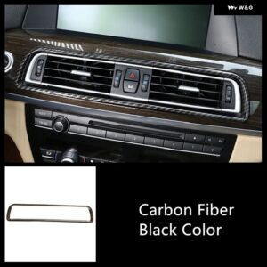 BMW カー スタイリング センターコンソール 空調ベントフレーム 装飾 カバー トリム 7シリーズ F01 F02 2009-2014 インテリア - Carbon fiber color