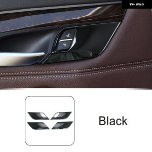 BMW ステンレスドアロックボタン パネル 装飾 カバー トリム X5 X6 F15 F16 スタイリング 自動車 インテリア アクセサリー - black