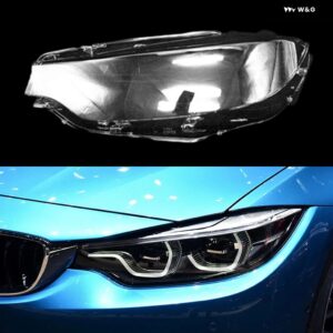 BMW ヘッドランプ キャップ 4シリーズ M3 M4 F32 F33 F36 F80 2017 2020 ランプシェード フロント キセノン ヘッドライト カバー ガラスレンズ シェル - Left