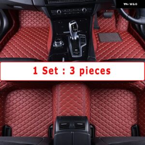 BMW RHD フロアマット 5シリーズ G30 2017-22 カーペットカバー カスタム 自動車 インテリア アクセサリー - RHD 3pcs wine red