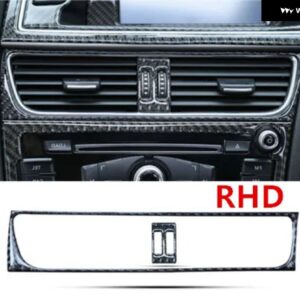 アウディ カーボン インテリア コントロール CD パネル カバー トリム A4 B8 A5 2009-2015 空調コンセントフレーム 装飾 トリム - RHD Air vents