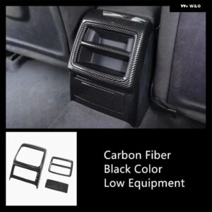 アウディ センターコンソール ギアシフト カバー トリム ABS A4 B9 2017-2019 カーボンカラー エア アウトレット フレーム 装飾 - 3 pieces