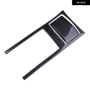 アウディ コンソール アームレスト ボックス 水カップ パネル カバー カーボンカラー トリム A6 C7 A7 2012-18 インテリア 収納 ボックス フレーム トリム - carbon black