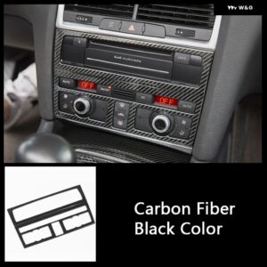 アウディ 中央コンソール AC 空調フレーム CD パネル 装飾 カバー ステッカー トリム Q7 2008-2015 インテリア アクセサリー - carbon black