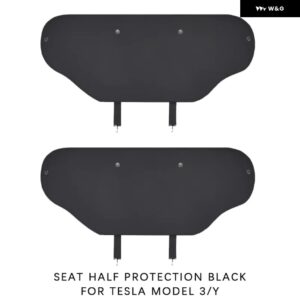 テスラ モデル3 Y レザーシートバックキックプロテクターキックマットセンターコンソール パッド キックマットリアプロテクター - Black 2Pcs For Y 3