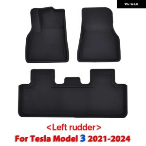 テスラ フロアマット トランク マット モデル3 Y 2024 2017 左右駆動 RHD LHD 全ウェザー型フロアライナー カーアクセサリー - model 3 foot pad