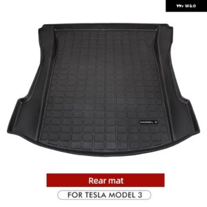テスラ TPE リア トランク マット モデル3 2017-2021 防水 パッド パッド カーゴライナー トランク トレイフロアマットアクセサリ