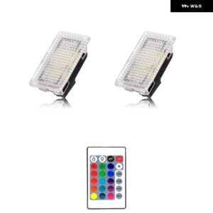 テスラ RGB LED ライト 電球 キット ムードランプ プロジェクター トランク ランプ リモコン インテリア モデルY 3 XS - Colour 2pcs with R-C