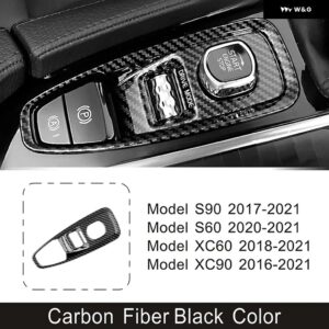 ボルボ センターコンソール ギアシフト フレーム 装飾 カバー トリム カーボンカラー XC60 S90 V90 XC90 カー スタイリング インテリア - Carbon fiber color