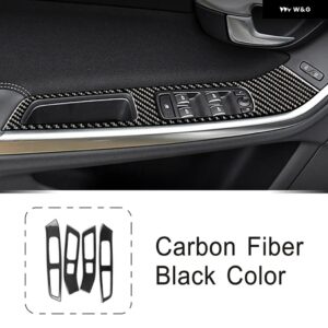 ボルボ センターコンソール パネル 装飾 カーボン S60 V60 2011-2019 LHD カー スタイリング ガラス昇降ボタン カバー トリム - 4 pieces6