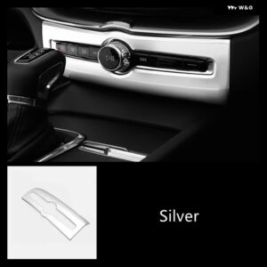 ボルボ カーボンカラー センターコンソール 音量調整フレーム 装飾 カバー トリム XC60 2018-2021 カー スタイリング インテリア - Silver