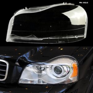 ボルボ XC90 2004 2013 フロントクリアランプシェード ヘッドランプ カバー ガラスランプシェード キャップ交換用 ヘッドライト シェルカバー レンズ - Left