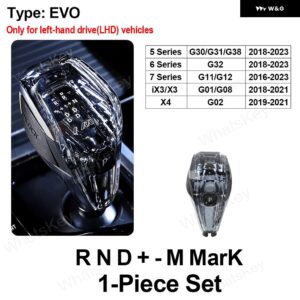 BMW 1ピース クリスタル ギア シフト ノブ G30 G31 G32 G11 G12 F30 F31 F32 F36 F01 F25 F26 F20 F22 F15 E70 F11 F10 ハンドルギア ボックス - EVO