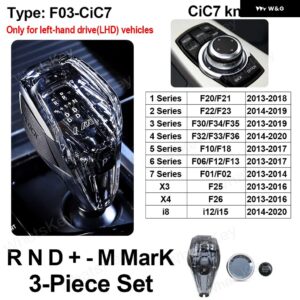 BMW クリスタル ギア シフト ノブ F30 F31 F32 F36 F01 I8 F25 F26 F20 F22 F11 F10 クリスタルギア ボックス レバー スティックハンドルアクセサリー - CiC7