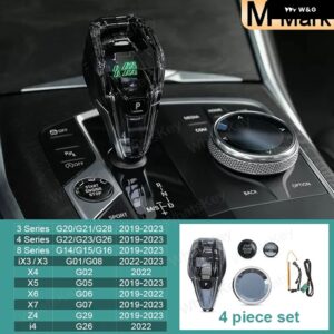 BMW クリスタル ギア シフト ノブキット 同期 アンビエントライト 付き G20 G22 G29 X5 G05 X6 G06 X7 G07 Z4 IX3 X3 G01 G08 ムードランプ - M Mark