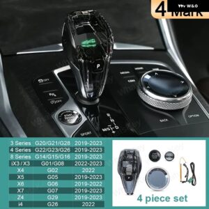 BMW クリスタル ギア シフト ノブキット 同期 アンビエントライト 付き G20 G22 G29 X5 G05 X6 G06 X7 G07 Z4 IX3 X3 G01 G08 ムードランプ - 4 Mark