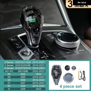 BMW クリスタル ギア シフト ノブキット 同期 アンビエントライト 付き G20 G22 G29 X5 G05 X6 G06 X7 G07 Z4 IX3 X3 G01 G08 ムードランプ - 3 Mark