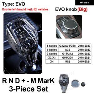 BMW 3個 セットクリスタル ギア シフト ノブ G30 G31 G32 6GT G11 G12 X3 IX3 G01 X4 G02 クリスタルギアレバー スティックハンドル - EVO Big