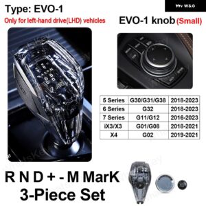 BMW 3個 セットクリスタル ギア シフト ノブ G30 G31 G32 6GT G11 G12 X3 IX3 G01 X4 G02 クリスタルギアレバー スティックハンドル - EVO-1 Small