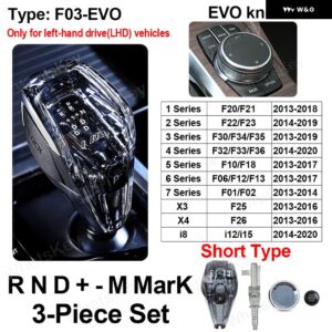 BMW クリスタル ギア シフト ノブ F30 F31 F32 F36 F01 I8 F25 F26 F20 F22 F11 F10 ギア ボックス レバー スティックハンドルアクセサリー - EVO