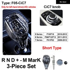 BMW 3ピース クリスタル ギア シフト ノブショートロッド G30 G11 X3 G01 X4 G02 6GT G32 X5 E70 F10 F15 F20 F30 ギアレバー スティックハンドル - F05-CiC7
