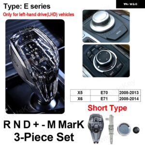 BMW 3ピース クリスタル ギア シフト ノブショートロッド G30 G11 X3 G01 X4 G02 6GT G32 X5 E70 F10 F15 F20 F30 ギアレバー スティックハンドル - E70 E71