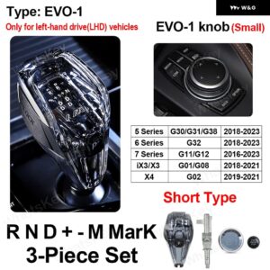 BMW 3ピース クリスタル ギア シフト ノブショートロッド G30 G11 X3 G01 X4 G02 6GT G32 X5 E70 F10 F15 F20 F30 ギアレバー スティックハンドル - EVO-1