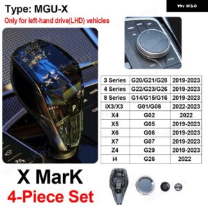 BMW 4個 クリスタル ギア シフト ノブ G20 G21 G22 Z4 G29 I4 G26 X3 G01 X4 G02 X7 G07 X6 G06 X5 G05 3/4/8シリーズ ハンドルレバー ロッド - X Make