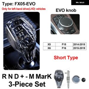 BMW クリスタル ギア シフト ノブショートタイプ F15 F16 X6 X5 2014-2018 クリスタル 3ピース ギア ボックス レバー - EVO