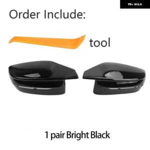 BMW カーボンルックブラックバック ミラー サイド ミラー カバー キャップ M240I M440I I4 M50 M2 G87 M3 G80 M4 G82 G83 交換用 - Bright Black