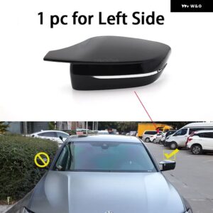BMW カーボンスタイル ブラックサイド ミラー カバー 3 4 5 7 8シリーズ G20 G21 G28 320D 330E 330I G30 G38 G11 G12 G15 G16 M4 ルック - 1pc Left-LHD Black